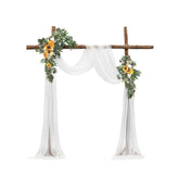 Artificial Wedding Arch Flowers Kit (Pack of 3) with 21Ft Wedding Arch Draping Fabric,Arch Flowers for Wedding Ceremony and Reception Backdrop Wedding Decoration (Sunflower)